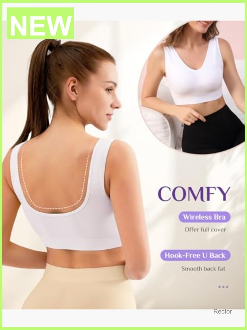 3 Pack Wireless Sports Bras Seamless Yoga Bra with Pads - Picture 4 of 7
